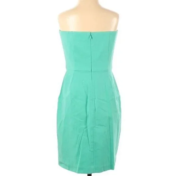 Vineyard Vines Womens Dress Green M Caribbean Floral Embroidered Strapless Back - Picture 11 of 11